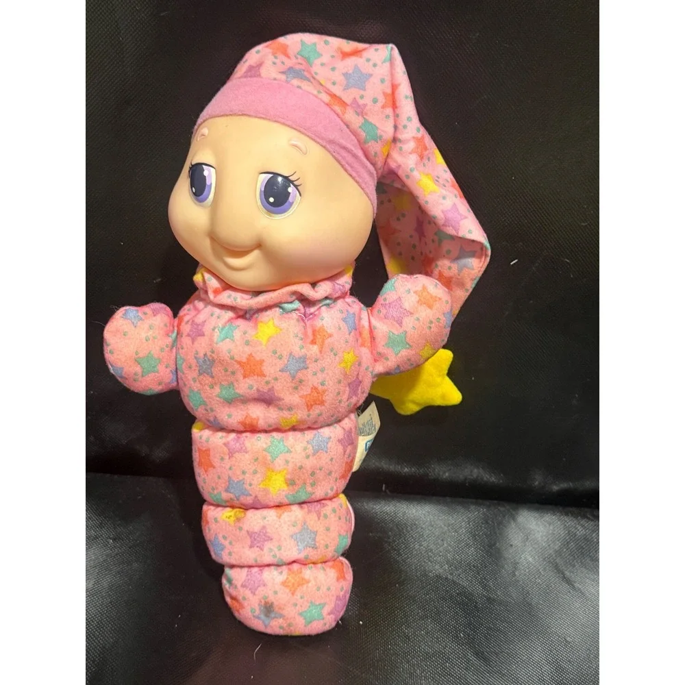 Playskool Gloworm 866 Plush Doll Pink Star Sleeper Pajamas Nightcap